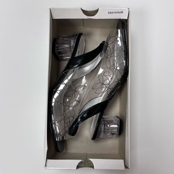 Annie Women’s Black Clear Block Dreas Heels - Picture 9 of 9